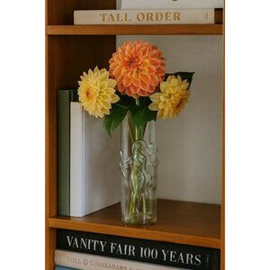 Vintage Libby La Femme Clear Glass Vase Naked Women Dancing Embossed Design 10"H